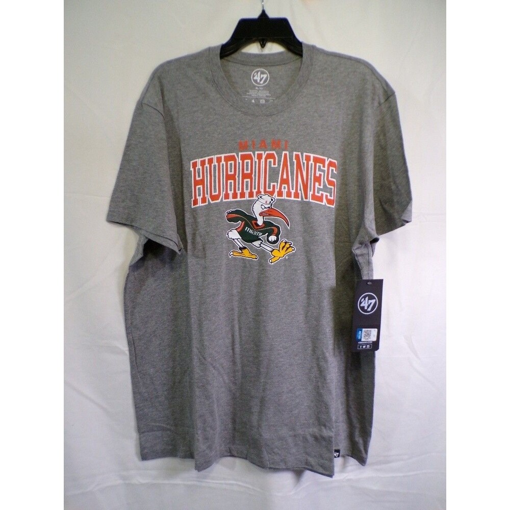 47 Brand Miami Hurricanes Heather Gray Graphic T Shirt XL